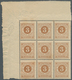 Schweden: 1877, Circle Type 3öre Brown Perf. 13 Block Of Nine From Upper Left Corner, Mint Never Hin - Unused Stamps