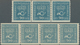 Schweden: 1925, Crown And Posthorn 90öre Blue On Toned Paper In Horizontal Strips Of Three And Four - Nuovi