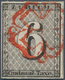 Schweiz - Zürich: 1843, 6 Rappen Schwarz, Saubere, Farbfrische Marke, Gut Sichtbarer Linienunterdruc - 1843-1852 Federale & Kantonnale Postzegels