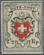 Schweiz: 1850 Ortspost 2½ RP. Schwarz/rot, Type 37, UNGEBRAUCHT Ohne Gummi, Farbfrisch, Ringsum Voll - Andere & Zonder Classificatie