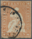 Schweiz: 1854 Strubel 5 Rp. Orangebraun Vom 1. Münchner Druck, Gebraucht Und Entwertet Mit Schwarzem - Altri & Non Classificati