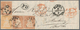 Schweiz: 1854, Drei Einzelmarken Strubel 5 Rp. Orangebraun Vom 1. Münchner Druck In Kombination Mit - Altri & Non Classificati