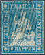 Schweiz: 1854, 10 Rp. Preußischblau, Münchner Druck Auf Dünnem Papier Mit Grünem Seidenfaden, Weissr - Andere & Zonder Classificatie