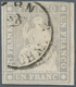 Schweiz: 1855 Strubel 1 Fr. Grau Mit Schwarzem Seidenfaden, Gebraucht 1859 Und Gestempelt Mit Ortsst - Other & Unclassified