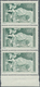 Schweiz: 1928-31 'Gebirgslandschaften' 10 Fr. Grün Im Senkrechten Unterrand-3er-Streifen, Postfrisch - Andere & Zonder Classificatie
