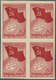 Sowjetunion: 1938, Research Station "North Pole 1", 80 K In Imperforated Block Of Four, Small Adhesi - Used Stamps