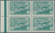 Sowjetunion: 1938, Aviation In The USSR, 1rbl. Bluish Green, MARGINAL BLOCK OF FOUR, Unmounted Mint. - Used Stamps