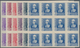 Spanien: 1938/1939, Queen Isabella Definitives Complete Set Of Six In IMPERFORATE Blocks Of Twelve, - Gebruikt