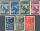 Spanien: 1939, UNISSUED Airmail Stamps With Airplanes 2pta. ‚Ford‘ And 5pta. ‚Douglas DC 2‘ In A Com - Gebruikt