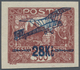 Tschechoslowakei: 1920, 28 Kc On 500 H Red-brown, Imperforated Proof Of Unissued Airmail Stamp, VF M - Other & Unclassified