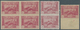 Türkei: 1922, National Unification, 25pi. Carmine, Lot Of Three Varieties: Imperforate Block Of Four - Nuovi