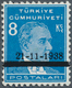 Türkei: 1938, 8 Krs. Light Blue Atatürk Mourning Issue, Mint Never Hinged, Very Fine And Rare Stamp, - Ongebruikt