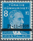 Türkei: 1938, 8 Krs. Light Blue Atatürk Mourning Issue, Mint Never Hinged, Very Fine And Rare Stamp, - Unused Stamps