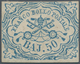 Italien - Altitalienische Staaten: Kirchenstaat: 1852: 50 Baj. Blue Bajocchi, Mint With Partial Gum, - Kerkelijke Staten