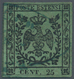 Italien - Altitalienische Staaten: Modena: 1852, 25 Cents Green, COLOR ERROR, Cancelled, Fresh Stamp - Modena