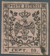 Italien - Altitalienische Staaten: Modena: 1854, 10 Ct Black On Rose, Printing Error "N In CENT Side - Modena