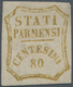 Italien - Altitalienische Staaten: Parma: 1859, Provisorial Government, 80 Cent, Bistre. Position 34 - Parma