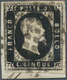 Italien - Altitalienische Staaten: Sardinien: 1851, 5 C Black, Three Margins, Lower Left Side Even T - Sardinië