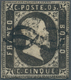 Italien - Altitalienische Staaten: Sardinien: 1851, 5c. Black, Fresh Colour, Slightly Cut Into To Cl - Sardinië