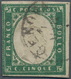 Italien - Altitalienische Staaten: Sardinien: 1857/1858, 5c. Deep Green, Intense Colour, Slightly Cu - Sardinië