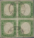 Italien - Altitalienische Staaten: Sardinien: 1862, 5c. Yellow-green, Block Of Four, Fresh Colour, S - Sardinië