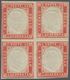 Italien - Altitalienische Staaten: Sardinien: 1855, 40 Cents Ruby Red, Print Of 1855, Block Of Four, - Sardinië