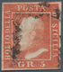 Italien - Altitalienische Staaten: Sizilien: 1859, 5 Grana Vermilion, Second Plate, Used, Well-margi - Sicilia