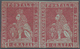 Italien - Altitalienische Staaten: Toscana: 1851, 1cr. Carmine On Greyish Paper, Horiz. Pair (faint - Toscane