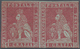 Italien - Altitalienische Staaten: Toscana: 1851, 1cr. Carmine On Greyish Paper, Horiz. Pair (faint - Toscana