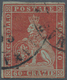 Italien - Altitalienische Staaten: Toscana: 1851: 60 Crazie Dark Scarlet On Grey, Cancelled, With Th - Toscane