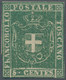 Italien - Altitalienische Staaten: Toscana: 1860, Provisional Government, 5 Cents Green, Mint With G - Toscane