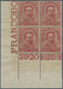 Italien: 1896, 10c. Carmine, Marginal Block Of Four From The Lower Left Corner Of The Sheet With She - Ongebruikt