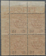 Italien: 1905, Vittorio Emanuele III., 15 C. Overprint On 20 Ct. Brown (serie Floreale), MNH In Bloq - Ongebruikt