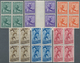 Italien: 1937: Summer Camps For Children, Complete Air Mail Set In Blocks Of Four (1 L Value As Two - Mint/hinged