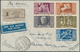 Italien: 1937, Augustus, 25 C - 5 L, Complete Set With 5 Airmail Stamps On Registered Airmail Cover - Mint/hinged