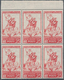 Italien: 1954, 25l. Red "Carlo Collodi/Pinocchio" Showing Variety "White Background", Marginal Block - Ongebruikt