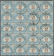 Italien - Portomarken: 1870, "2 L. Blue And Brown" (Sassone No. 12) In A Block Of 20 Used With Multi - Segnatasse