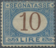 Italien - Portomarken: 1874, 10l. Blue/brown, Fresh Colour, Reperforated, Mint Original Gum With Hin - Strafport