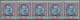 Italienische Post In China: 1917, Tientsin 5l. Ultramarine/rose, Horizontal Strip Of Five, Fresh Col - Tientsin