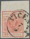 Österreich - Lombardei Und Venetien: 1850, 15 C Rot, Handpapier, Type III, Rechtes Oberes Eckrandstü - Lombardo-Veneto