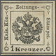 Österreich - Lombardei Und Venetien - Zeitungsstempelmarken: 1859, 1 Kr Schwarz, Allseits Gerandet, - Lombardo-Veneto