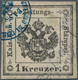 Österreich - Lombardei Und Venetien - Zeitungsstempelmarken: 1859, 1 Kreuzer Schwarz, Gestempelt Mit - Lombardo-Veneto