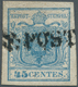 Österreich - Lombardei Und Venetien - Stempel: 1850, 45 C Blau, Handpapier, Allseits Voll- Bis Breit - Lombardije-Venetië