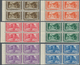 Vatikan: 1938, Archaeological Congress, Complete Set Of Six Values In Left Marginal Blocks Of Four, - Other & Unclassified