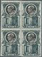 Vatikan: 1953, Pope Pius XII. 5l. Black-green/black Block Of Four IMPERFORATE At Left With Short Mar - Andere & Zonder Classificatie