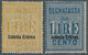 Italienisch-Eritrea - Verrechnungsmarken: 1903, 50l. Yellow And 100l. Blue, Two Values, Fresh Colour - Eritrea