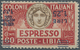 Italienisch-Libyen: 1927, 1.25l. On 60c. Red/brown, Perf. 11, INVERTED Blue Overprint On Express Sta - Libya