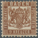 Baden - Marken Und Briefe: 1862, Wappen Auf Weissem Grund 9 Kr. In Seltener C-Farbe Dunkelbraun, Ung - Autres & Non Classés