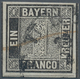 Bayern - Marken Und Briefe: 1849, Schwarzer Einser 1 Kreuzer Schwarz, Platte 1 Gestempelt Mit HK "FÜ - Altri & Non Classificati
