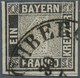 Bayern - Marken Und Briefe: 1849, Schwarzer Einser 1 Kreuzer Schwarz, Platte 1 Mit L2 "..CHBERG 30/7 - Other & Unclassified